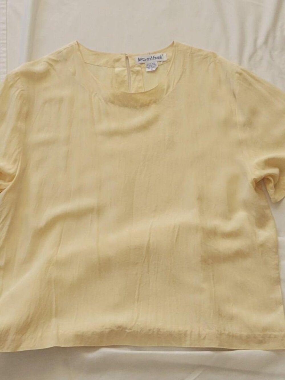 Vintage 100% Silk Anna and Frank Cream Boxy Blouse